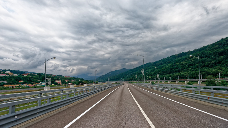 Automobile road in Sochi.