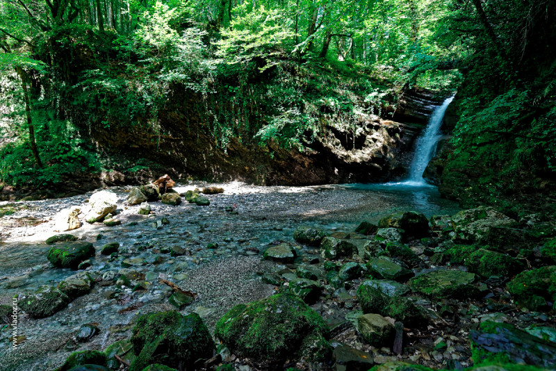 Ivanovsky waterfall on Psaho river in Sochi, Russia.