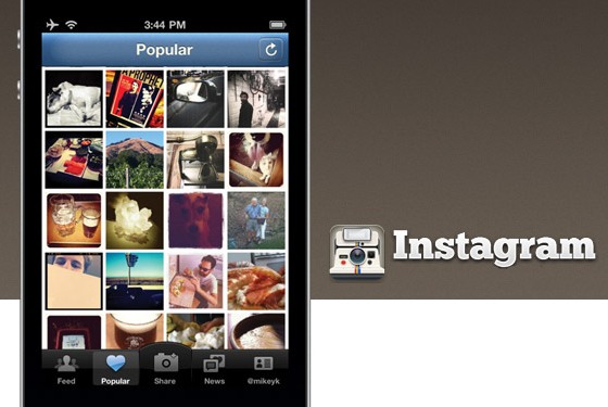 Один из первых вариантов дизайна интерфейса Instagram