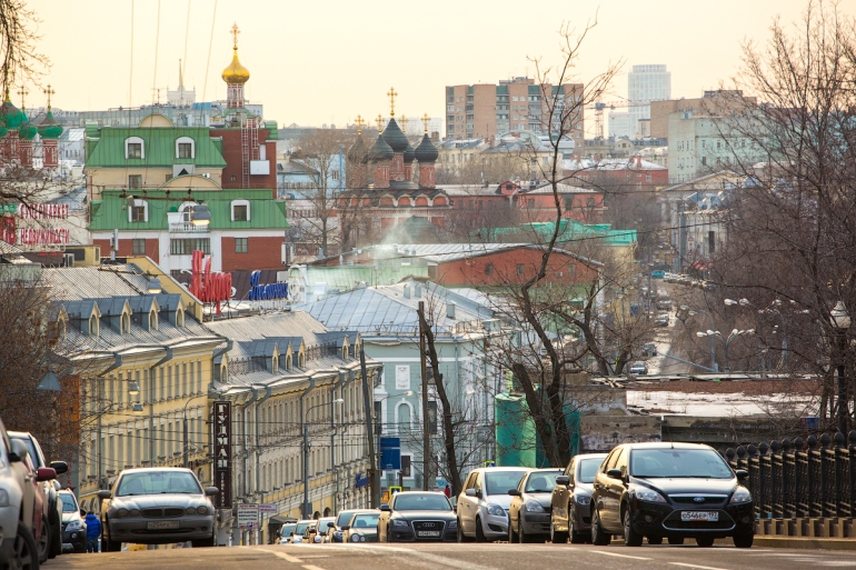 Москва. Вид на Трубную площадь с Рождественского бульвара<br>Фото: Павел Пелевин / Strana.ru. Strana.Ru