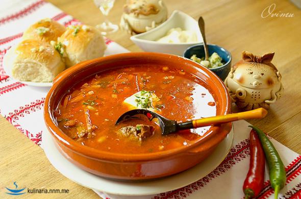 Украинская кухня. Гетманский борщ . 